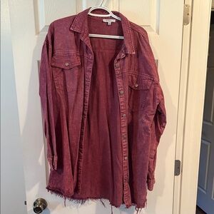 Polagram Maroon Button-Up Shirt